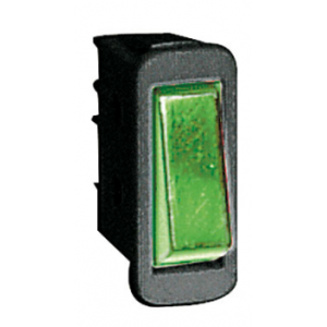 Rocker Switch 16A Spst Green No Lamp