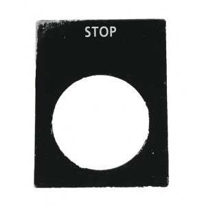 Stop Aluminium Legend Plate Black
