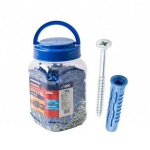 Universal Nylon Plug 6MMX30MM With Screws X1000 Per Jar