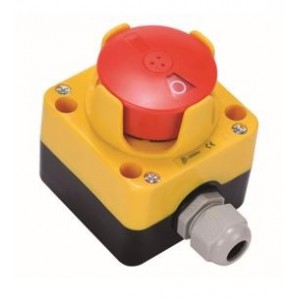 1-WAY CONTROL STATION E-STOP C/W SHROUD &amp; INDICATION