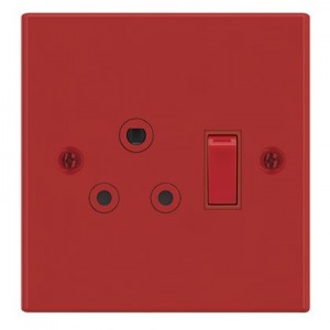 1X16A DEDICATED RED SWITCHED SOC OUTLET 4x4 STEEL PLATE