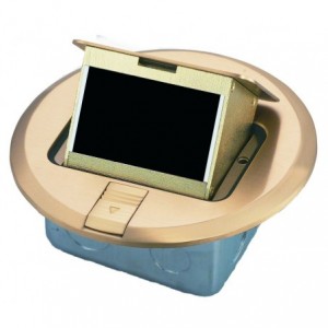 Brass Floor Mount Pop Up Power Box (EMPTY)3 Module