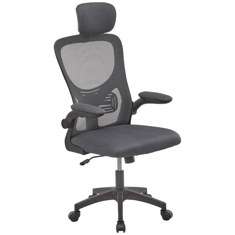 Everfurn Kira High Back Office Chair with Headrest - Grey with