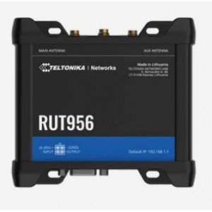 Teltonika RUT956 LTE Cat 4 GNSS antenna OR DinRail Industrial Router-Dual-SIM- Wi-FI 4- 1 x WAN(100Mbps)- 3 x LAN(100Mbps)- MQTT- MODBUS RS232/RS485/USB- 1 x I/O IN- 1 x I/O OUT