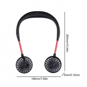 USB Rechargable Neck Fan - Black